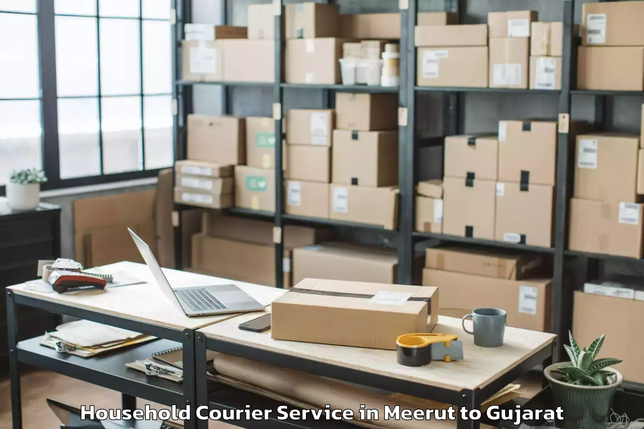 Trusted Meerut to Rajpipla Household Courier